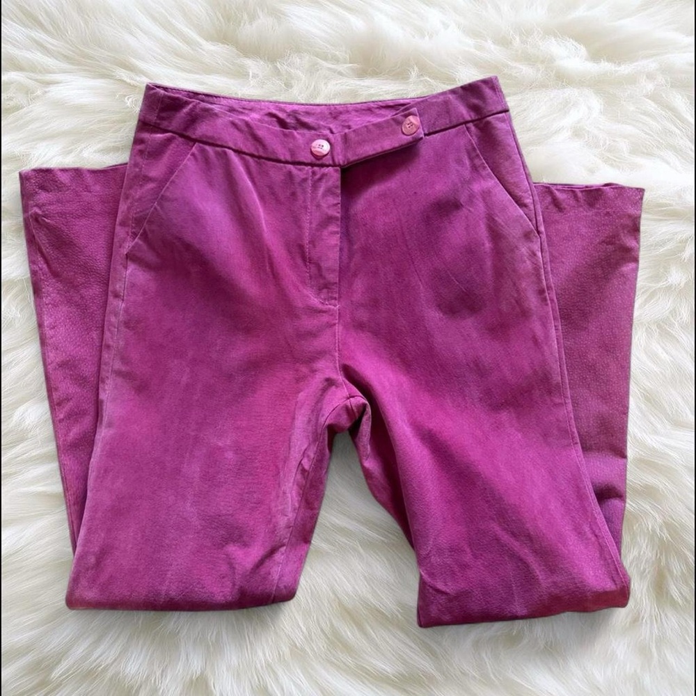 Vintage 90s Chadwick's Fuchsia Suede Leather Pants
